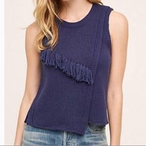 Anthropologie asymmetrical fringe / tassel knit